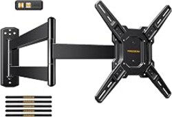 Perlegear Long Arm TV Wall Mount for 26–70 inch TVs up to 100 lbs | Full Motion Corner TV Mount with 31.65" Extension, Swivel, Tilt Articulating Arms for Multi-zone Viewing, Max VESA 400x400mm
