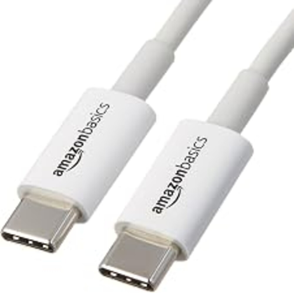 Amazon Basics USB-C to USB-C Fast Charger Cable, 480Mbps Speed, USB-IF Certified, for Fast Charging Apple iPhone 16/15, iPad, MacBook, Samsung Galaxy, Tablets, Laptops, 6 Foot, White
