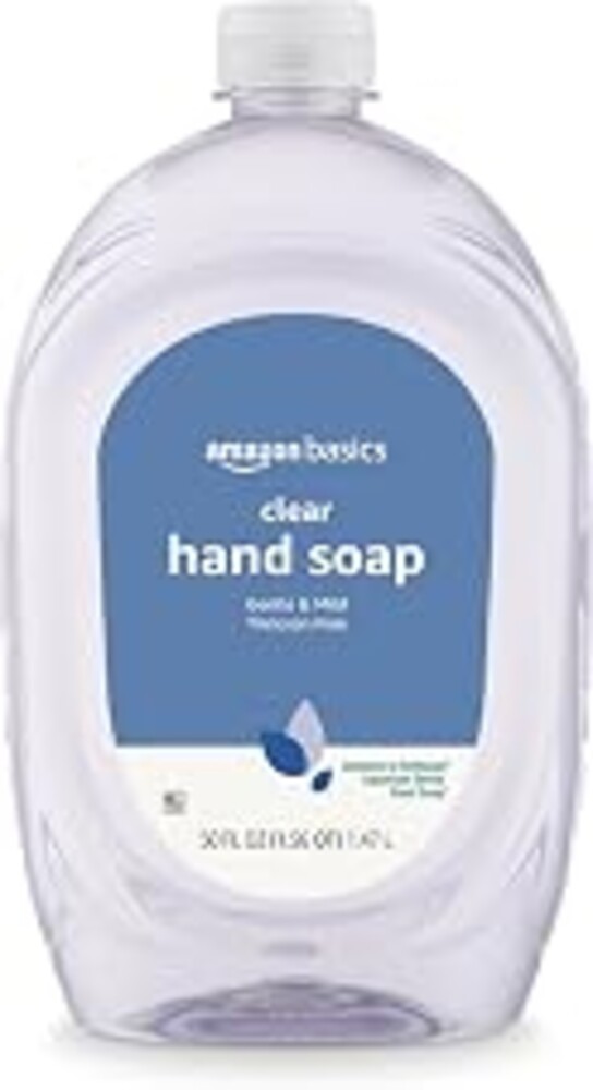 Amazon Basics Gentle & Mild Clear Liquid Hand Soap Refill, Triclosan-Free, Dermatologist-Tested, pH Balanced, Cruelty-Free, 50 Fluid Ounces, 1-Pack (Previously Solimo)