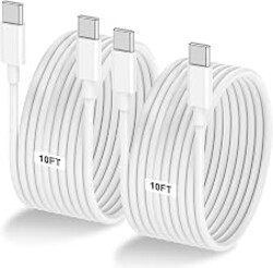 2-Pack 10FT 60W USB C to USB C Cable, Type C to Type C Cable,Fast Charging Cable for iPhone Air 17 16e 16 15 Pro Plus Pro Max，for Galaxy S25/S24, for iPad Pro/Air/mini, for MacBook Pro/Air and More