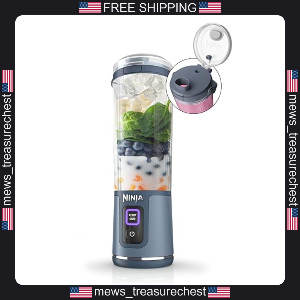 Ninja Portable Blender 18oz Cordless Rechargeable Blue for Shakes & Smoothies