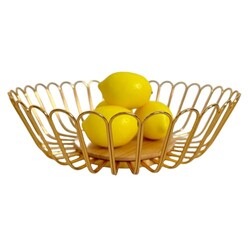 7UYUU Gold Fruit Basket Metal Wire Fruit