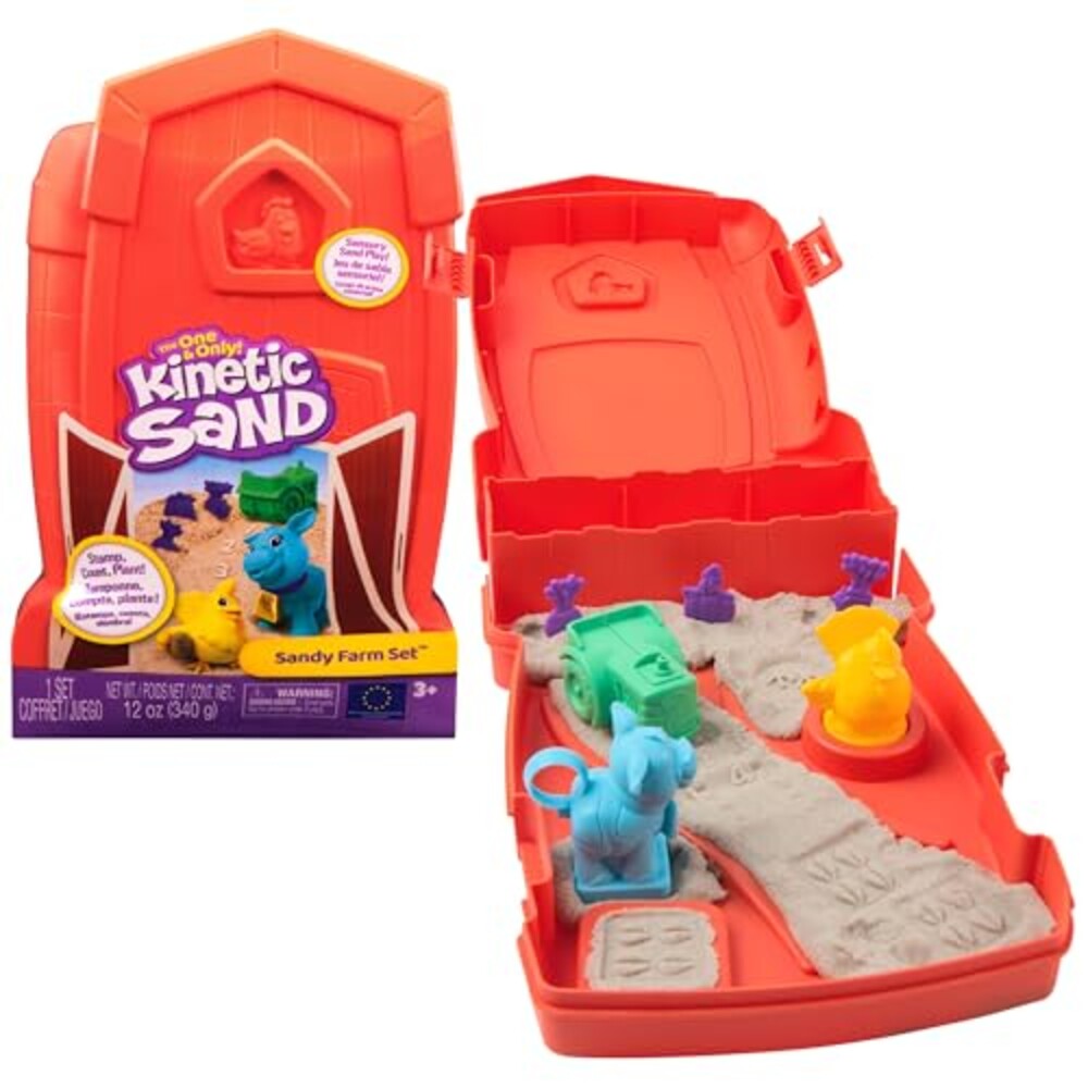 Kinetic Sand Sandy Farm Set, Moldable Pl