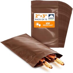 2"x 3" UV Protective Amber Zip Bags, Pac
