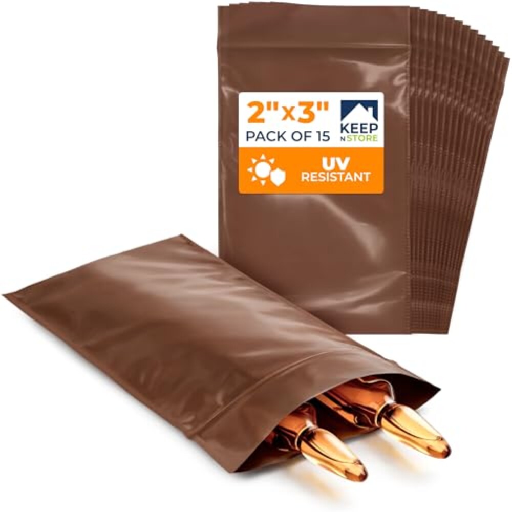 2"x 3" UV Protective Amber Zip Bags, Pac