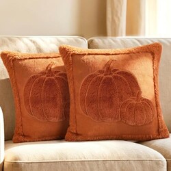 Brylla 18x18in Embossed Pumpkin Fall Pil