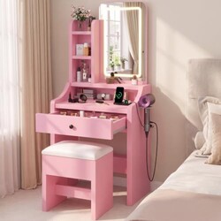 DUMOS Small Makeup Vanity Desk, Mirror a