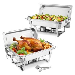 VEVOR Rectangle Chafing Dishes, 9 Qt 2 P