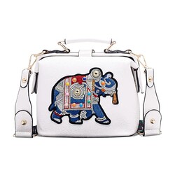 chushui Vintage Embroidered Elephant Cro