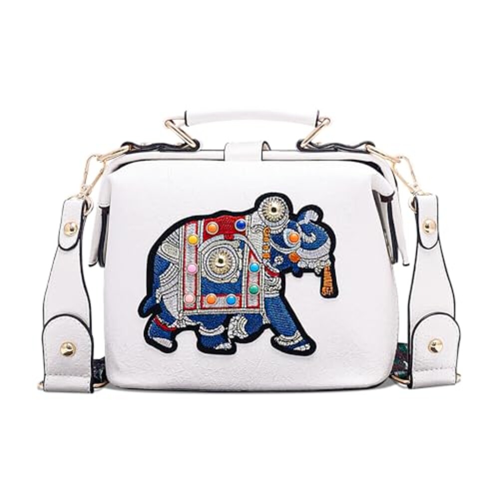 chushui Vintage Embroidered Elephant Cro