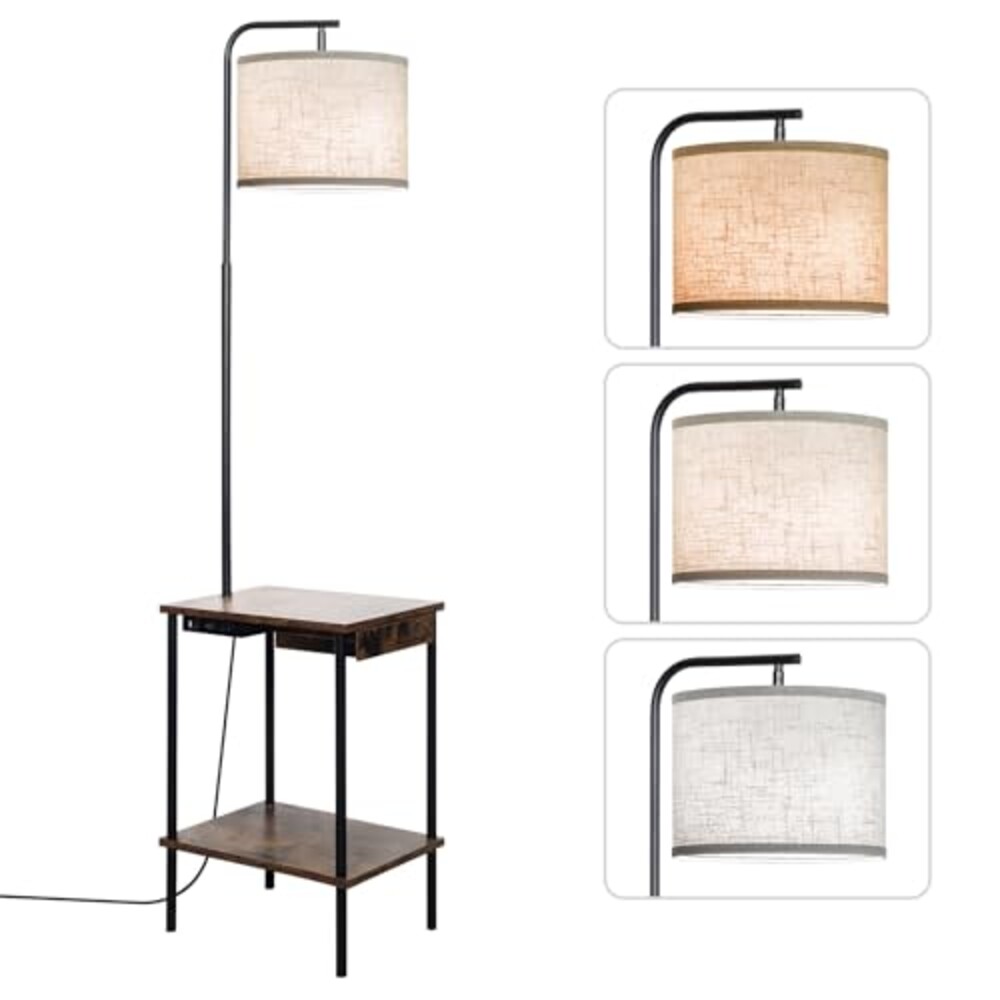 EOEYYOYB Floor Lamp with Table & Drawers