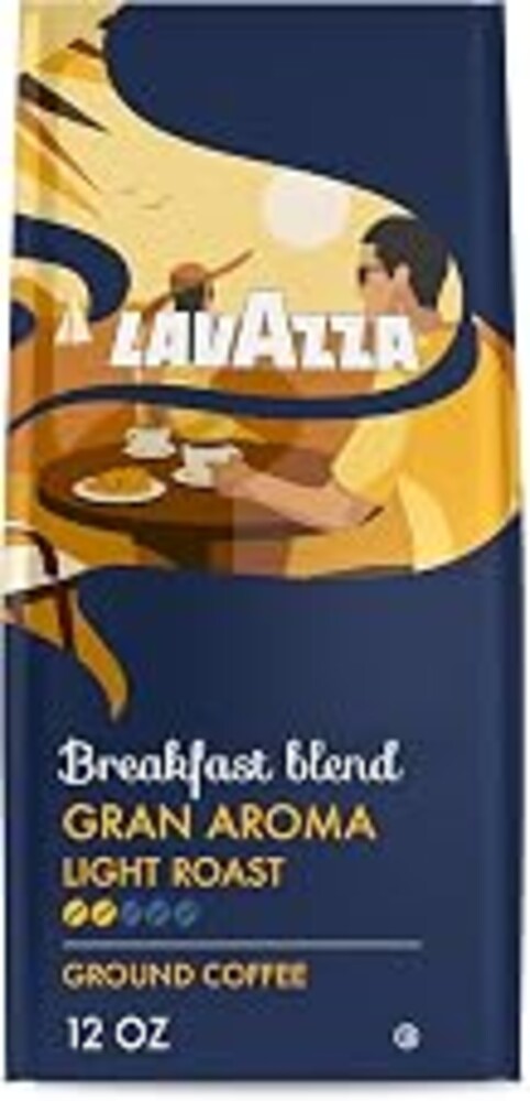 Lavazza Breakfast Blend Gran Aroma Ground Coffee 12oz Bag, Light Roast, Smooth and Aromatic Taste, Intensity 2/5, 100% Arabica, Ideal for Drip Brewers, (Pack of 1) - Package May Vary