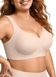 OEAK Womens Wireless Jelly Bras Plus Size Support Push Up Comfortable Bra | no underwire,full coverage,for large breast,minimizer bra,seamless,tshirt bras,everyday bra