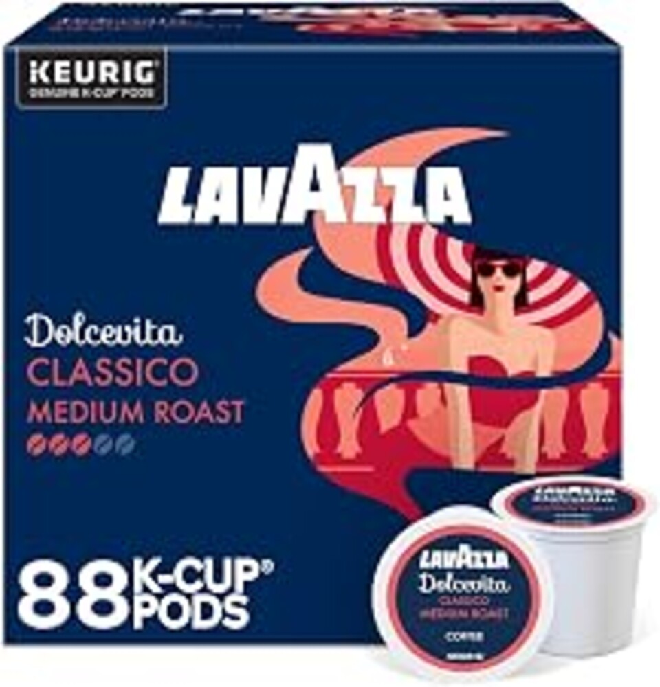 Lavazza Dolcevita Classico, Single-Serve Keurig K-Cup Pods, Medium Roast Coffee, 88-Count Box (4 Packs of 22)