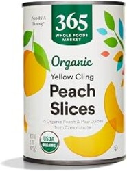 365 by Whole Foods Market, Organic Yellow Cling Peach Slices, 15 Ounce