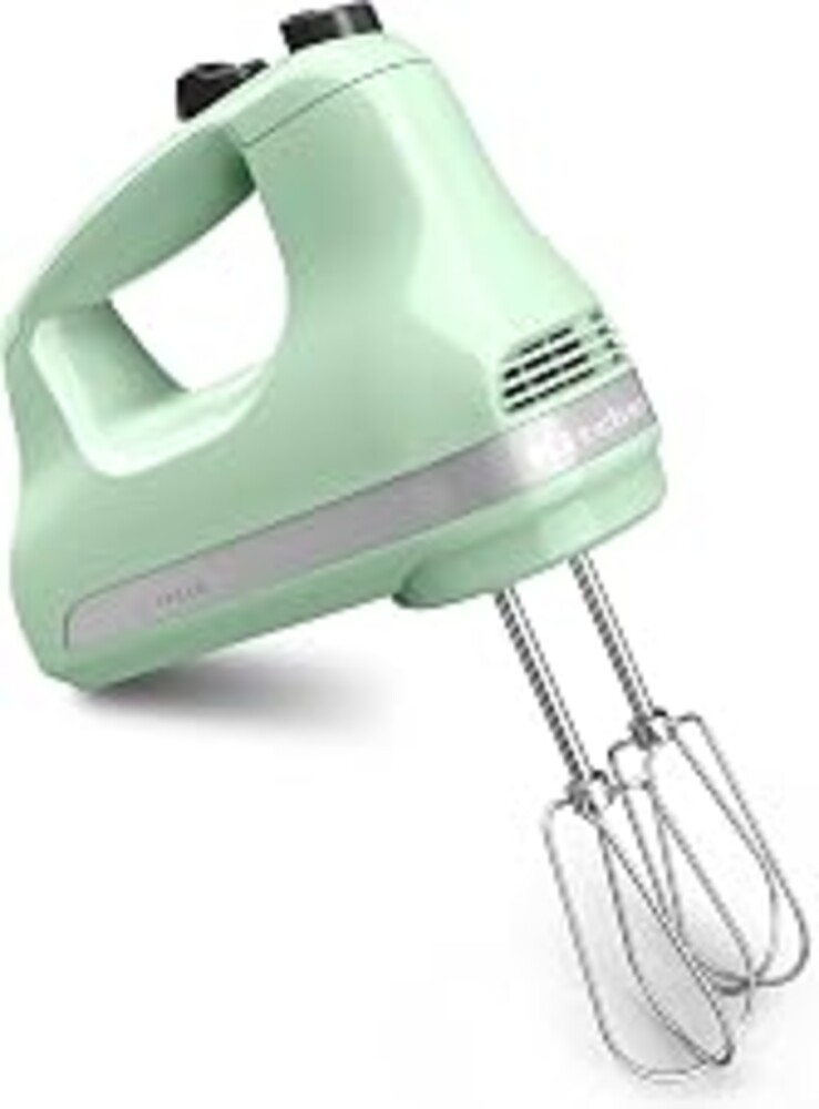 KitchenAid 5-Speed Ultra Power Hand Mixer, Stainless Steel/Plastic, White | 5 Speeds, Lockable swivel cord, Turbo Beaters, Easy release button, Dishwasher-safe beaters