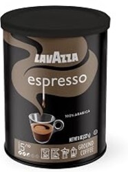 Lavazza Espresso Ground Coffee, Medium Roast, 100% Arabica, 8 oz Tin (Pack of 4)