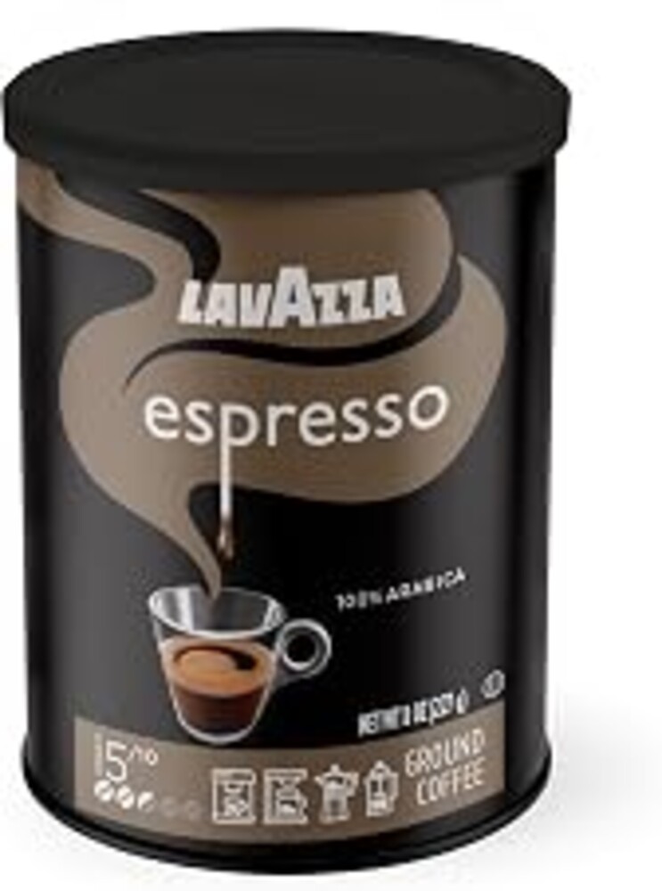 Lavazza Espresso Ground Coffee, Medium Roast, 100% Arabica, 8 oz Tin (Pack of 4)