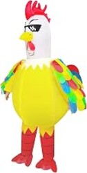 WQWOVRVO Inflatable Chicken Costume for Adult,Funny Blow up Inflatable costumes Halloween Costume Cosplay