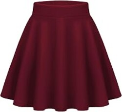 Zeagoo Women's Skirt Basic Mini Skater Skirt 2026 Summer Skirts Stretchable High Waist A-Line Party Club Skirts