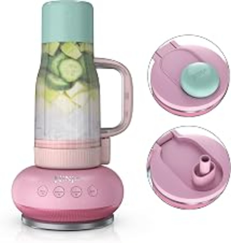 Ninja BlendBOSS Personal Blender, 26oz Tumbler, 1200PW, Pink, DB351PK1BRN | 1200-peak-watt BlendBOSS crushes ice to snow. 26-oz leakproof tumbler, chug spout & detachable straw. Dishwasher safe.