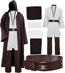 Laku Tunic Costume Men's Hooded Robe Full Set Halloween Cosplay Cloak Set