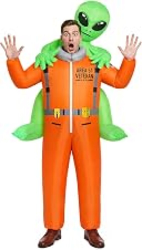COOLWUFAN Inflatable Alien Costume with 2 Fans, Blow Up Costumes for Adults | Alien Abduction Blow Up Halloween Costume for Men and Women, Alien Suit for Fancy Dress Cosplay Party