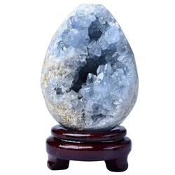 FZBHRO Natural Blue Celestite Geode Egg