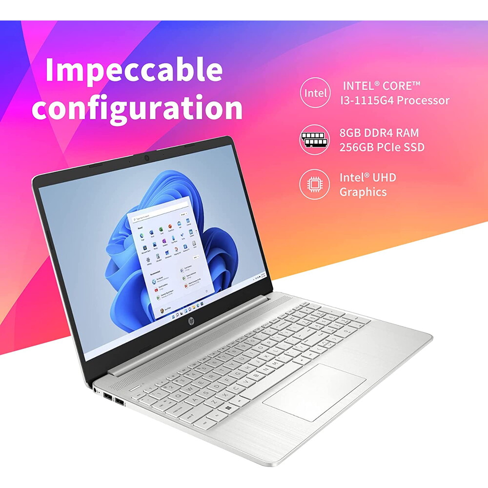 HP - 15.6" Laptop Intel Core i3 - 8GB Memory - 256GB SSD - Natural Silver Notebook 15-dw3033dx