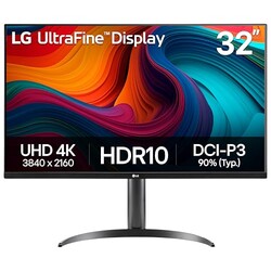 LG 32UR550K-B 32-inch Ultrafine 4K UHD (3840 x 2160) Computer Monitor, HDR10, 60Hz, HDMI, DisplayPort, Tilt/Height/Pivot Adjustable Stand, Black