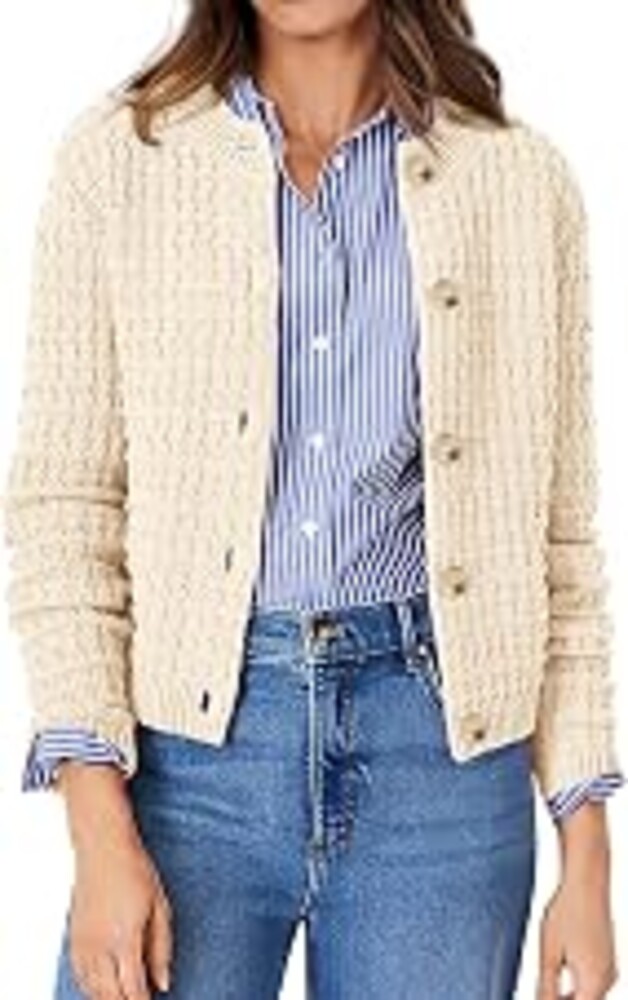 PRETTYGARDEN Women's Fall Lightweight Cardigan Sweaters | Cozy Knit Cotton, Long Sleeve Crewneck, Button Up Open Front, Trendy Sweater Jacket, Casual Spring Outfits, Fashion Clothing