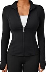 Trendy Queen Women's Zip Up Lightweight Jackets Workout Hoodies Gym Clothes | Slim Fitted, 2 Pockets, Thumb Hole, Comfy Stretchy, Athletic Activewear, Fall Outfits, Scrub Jackets