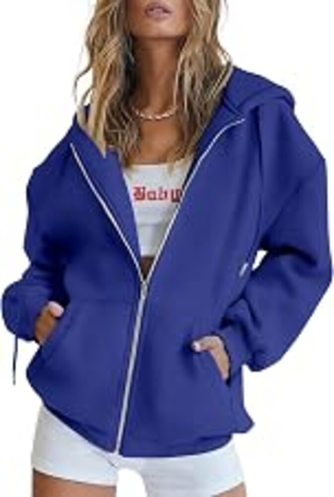 PRETTYGARDEN Women's Fall Zip Up Hoodies Sweatshirts | Comfy Fleece Lined, Long Sleeve Pockets, Drawstring Hooded, Loose Fit, Trendy Y2K, Track Jackets, Spring Winter Clothing