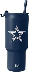 Simple Modern Dallas Cowboys Tumbler with Flip Lid, Straw 30oz | NFL | Officially Licensed Cowboys Insulated Stainless Steel Tumbler, Travel Coffee Mug Cup | Gifts for Men | Trek