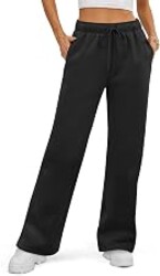 ATHMILE Womens Sweatpants Fleece Wide Leg Lined Baggy Lounge Sweat Pants | Cotton Straight Leg High Waisted Comfort Casual Warm Fall Winter Workout Gym