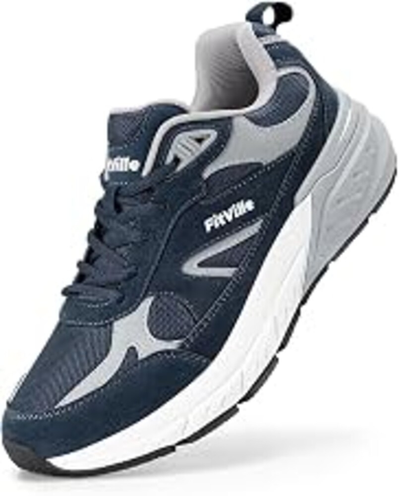 FitVille Wide Walking Shoes for Men Extra Wide Width Sneakers with Arch Support for Flat Feet Heel Pain Relief Plantar Fasciitis - Rebound NEO V1