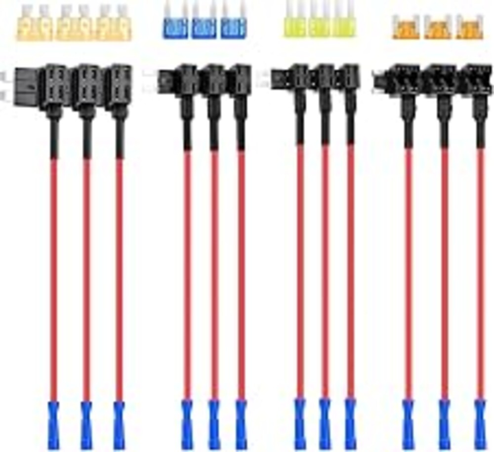Nilight 12 Pack 12V Car Add-a-Circuit Fuse Tap Standard Mini Micro2 and Low Profile Taps 4 Types ATO ATC ATM APM Holder for Cars Trucks Boats