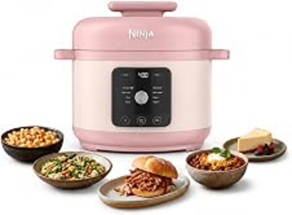 Ninja® HyperHeat™ 9-in-1 Pressure Cooker, 6.5-qt, Rose Quartz, PC201PK | Cooks 2X faster, Sear, Sauté, Slow Cook, Steam, Sous Vide & Yogurt, 1200W, PFAS-free, removable