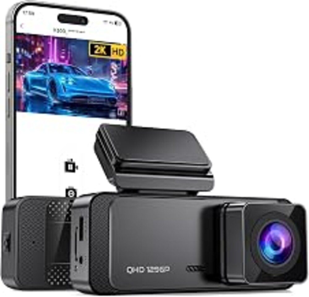 Veement 1296P Dash Cam Front, WiFi Dash Camera for Cars with App | V300 Mini Hidden Design, Night Vision, 170° Lens, Loop Recording, G-Sensor, 256GB Max, Card Not Included, Hardwire Required