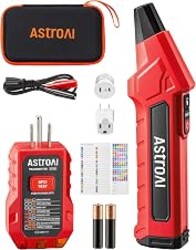 AstroAI Circuit Breaker Finder Tool with GFCI Outlet Tester for 90–120V AC | Electrical Tester Tool for DIYers/Homeowners/Electricians, Quickly Locates Breakers with Indicators, w/ Case and 4 Adapters