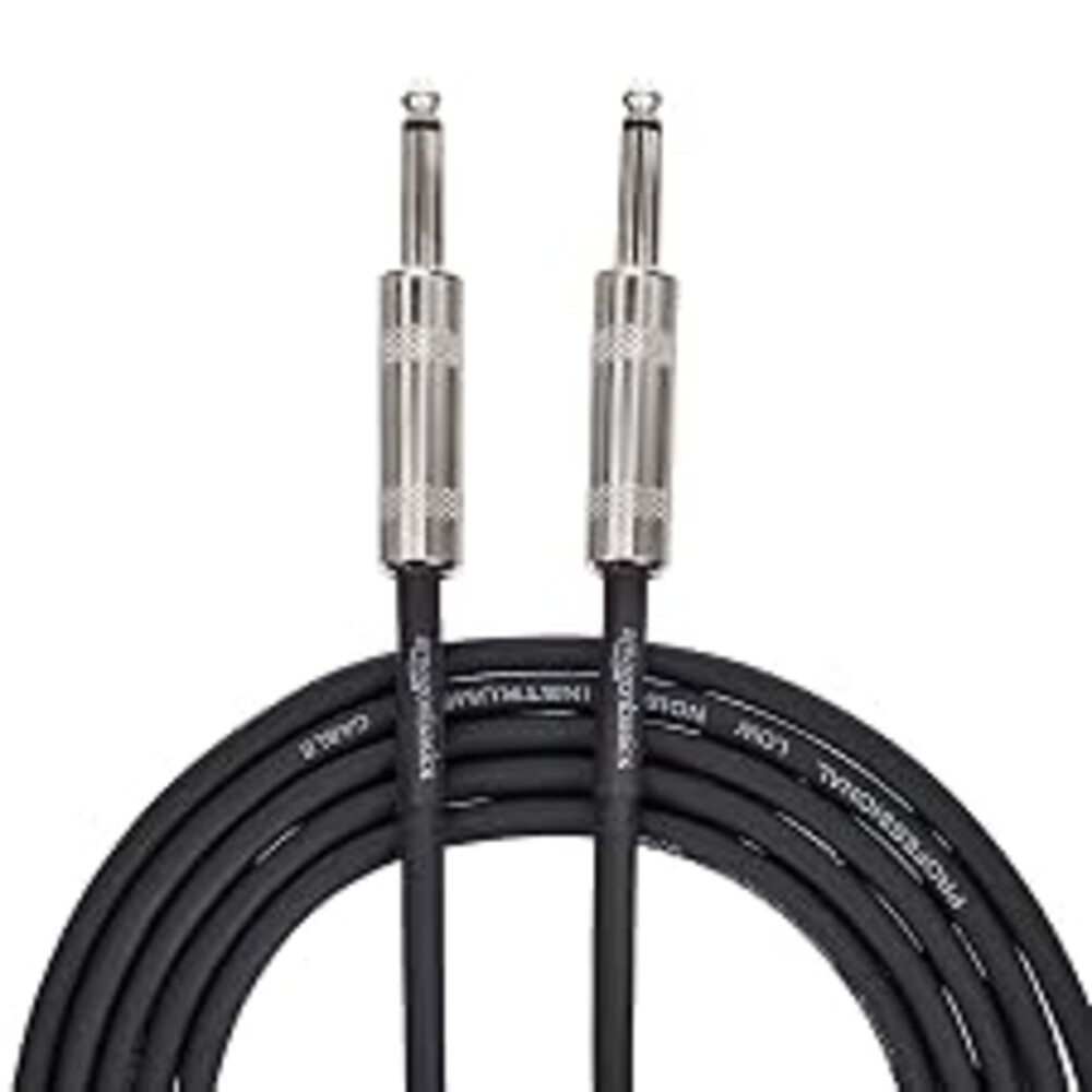 Amazon Basics TS 1/4 Inch Straight Instrument Cable for Electric Guitar, Bass and Keyboard with Anti-Noise Shielding, 10 Foot, Black
