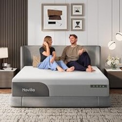Novilla Bliss Cooling King Size Mattress, 14 Inch Gel King Memory Foam | Mattress in a Box with Cool-Touch Nylon Cover, Pain Relief & Spinal Support with CertiPUR-US Certified Foam