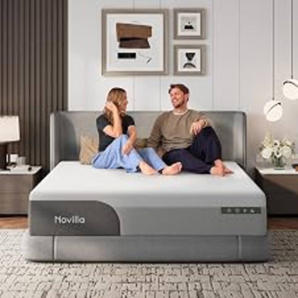 Novilla Bliss Cooling King Size Mattress, 14 Inch Gel King Memory Foam | Mattress in a Box with Cool-Touch Nylon Cover, Pain Relief & Spinal Support with CertiPUR-US Certified Foam