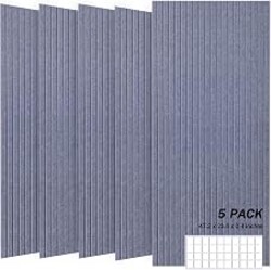 JVJVJ Large Acoustic Wall Panels, 5 Pack,47" x 23.6",Dark Grey | Large Acoustic Panels for Walls & Ceilings in Home Studios, Offices & Media Rooms. Easy-to-Cut