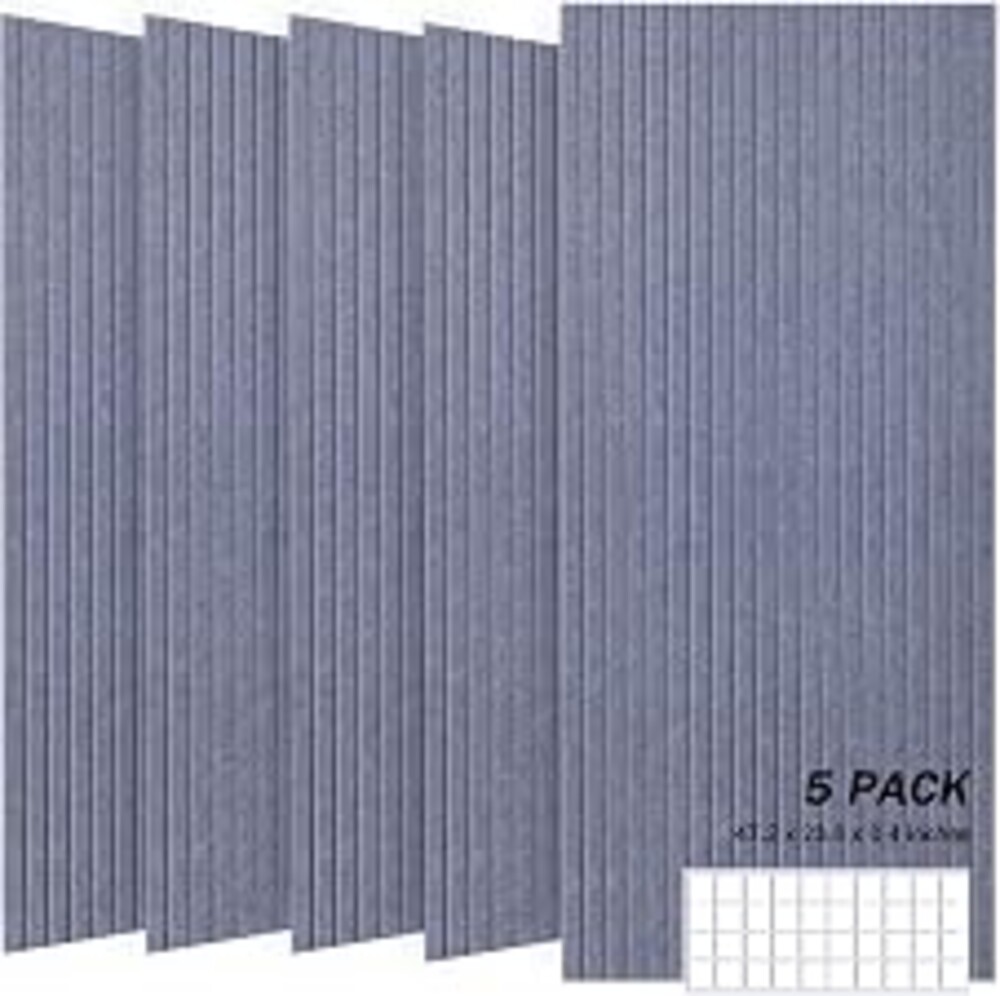 JVJVJ Large Acoustic Wall Panels, 5 Pack,47" x 23.6",Dark Grey | Large Acoustic Panels for Walls & Ceilings in Home Studios, Offices & Media Rooms. Easy-to-Cut