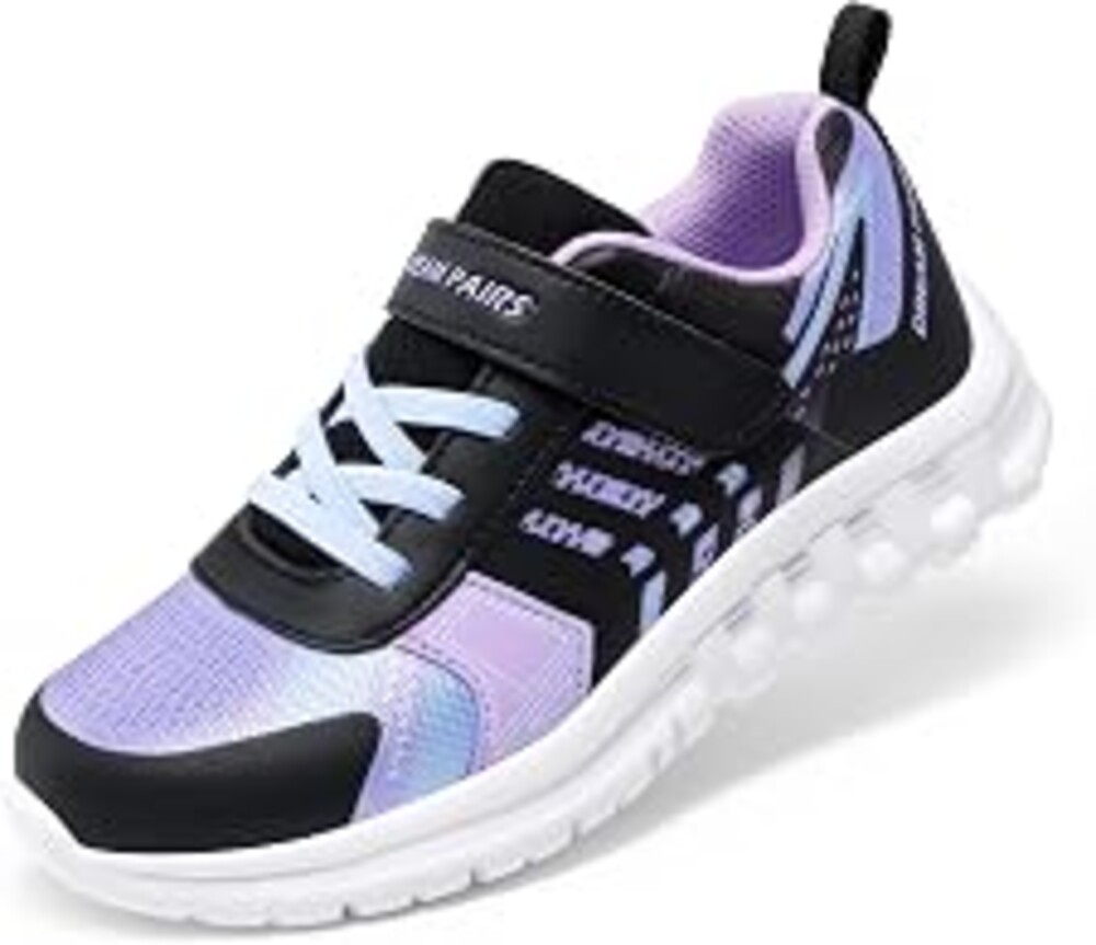 DREAM PAIRS Kids Sneakers Running | Lightweight, Breathable knit upper, Hook-and-loop, Cushioned foam insole, Boys Girls athletic tennis shoes