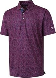 M MAELREG Mens Golf Shirt Short Sleeve Dry Fit Print Patterns Collared Polo | Polo Shirts for Men,Moisture Wicking,Performance,Skin-Friendly,Breathable,Lightweight,Casual