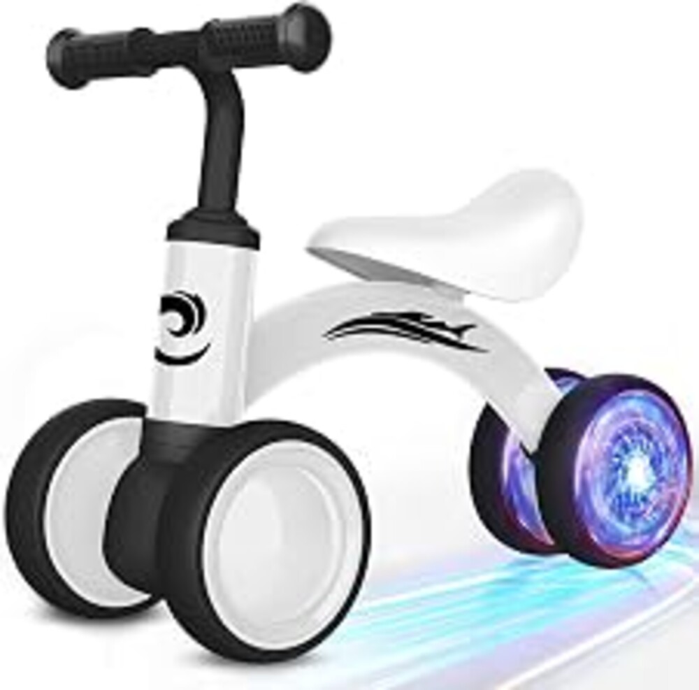 Gamfeiny Colorful Lighting Baby Balance Bike Toys for 1 Year Old Boy Girl Gifts, 10-36 Month Toddler Balance Bike, No Pedal 4 Silence Wheels & Soft Seat First Riding on Toys, 1st Birthday Gifts