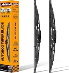 AUTOBOO Windshield Wiper Blade Replacement for Jeep Wrangler 2007-2017 | Fits Wrangler JK 2007–2017; 15"+15" front blades, OE fit, all-weather, quiet, streak-free, easy install