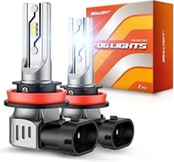 SEALIGHT H11/H8/H16 LED Fog Light Bulb, 12000LM 6500K White-2 Pack, for SUV | Plug and Play, 1:1 OEM Mini Size, IP68 Waterproof, Direct Replacement for H11 H8 H16, for Cars Trucks SUVs, 2 Pack